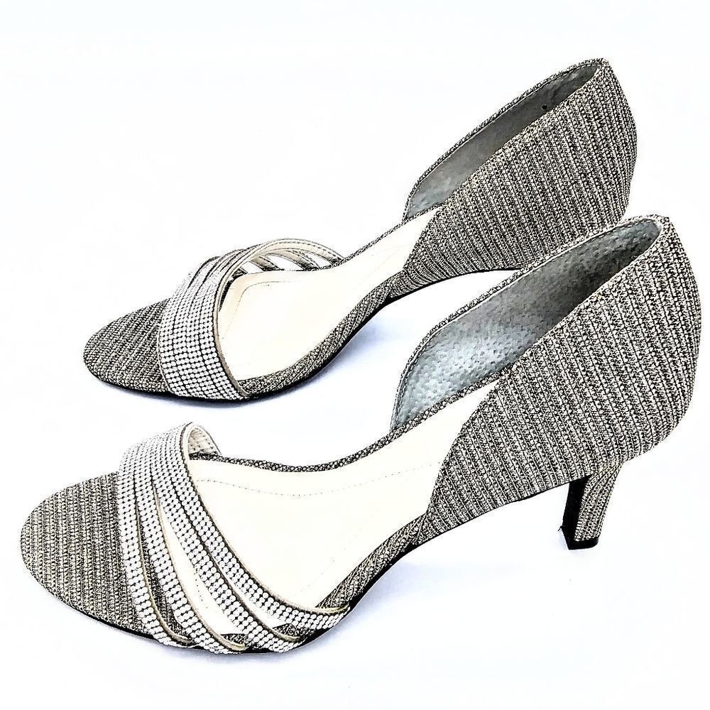 NIB Alfani Women's 7.5 M Giorjah Silver Dress Evening Pumps